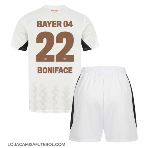 Camisa de Futebol Bayer Leverkusen Victor Boniface #22 Equipamento Secundário Infantil 2024-25 Manga Curta (+ Calças curtas)